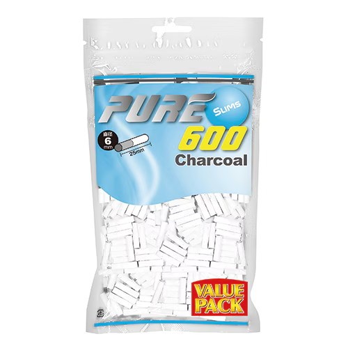 PURE 活性炭 滤嘴 直径6mm 长25mm 600个装